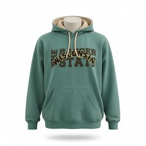 Vintage Wisconsin State Hoodie. Size Large